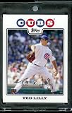 2008 Topps # 609 Ted Lilly - Chicago Cubs - MLB Baseball Trading Card in a Protective Screw Down Display Case