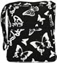 Black White Butterfly Print Messenger Style Bag Purse Handbag