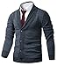 HARRISON83 Mens Slim Fit Basic Button Up Shawl Collar Knit Cardigan Sweater