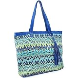 Chateau Missoni Print Tote Handbag BLUE