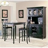 Home Elegance 715-34-3 3 Piece Pub Dining Room Set Black Sand-Through Finish Free Shipping