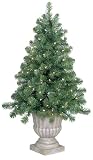 4′ Potted Slim Olympia Pine Pre-Lit Artificial Christmas Tree – Clear Lights