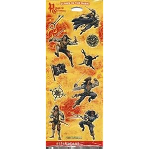 Glow in the Dark Pirates of the Caribbean Stickeroni Stickers 2 Sheets Acid Free/lignin 1 Pkg Jack Will Compass Key