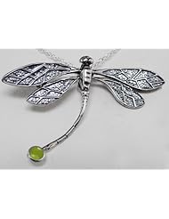 The Graceful Dragonfly in Silver with Peridot ...Jewelry Made in America