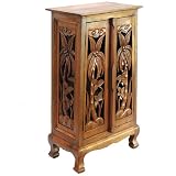 Handmade Asian Furniture - 40" Coconut Palm Storage Cabinet / End Table - Natural Finish