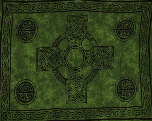 Click here to buy Green Celtic Cross 44 X 66 Sarong - Free Wood Bead Necklace with Every Order!.