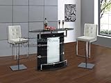 Modern Furniture Black Bar Table w/ Two Matching Commercial Grade Hydraulic ....