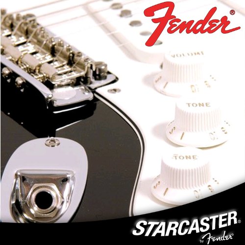 Fender Starcaster Strat Electric Guitar Starter Pack, Black