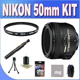 Nikon 50mm f/1.4D AF Nikkor Lens for Nikon Digital SLR Cameras + UV Filter + Lens Pen Cleaner + Shock Proof Deluxe Lens Case + Microfiber Cleaning Cloth + Accessory Saver Bundle!