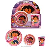 Dora the Explorer Dinner Set. Plate, Bowl and Tumbler