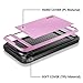 Vofolen Case Wallet Card Slot Holder Dual Layer Protective Shell Shock Absorbing Tough Bumper Cover Pink