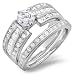 2.00 CT Classic Sterling Silver Ladies Round Princess Cubic Zirconia CZ Wedding Bridal Engagement Ri