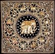 Unique Yoga New Age Art Gift Idea - 32" Thai Kalaga Zodiac Astrology Tapestry Wall Hanging