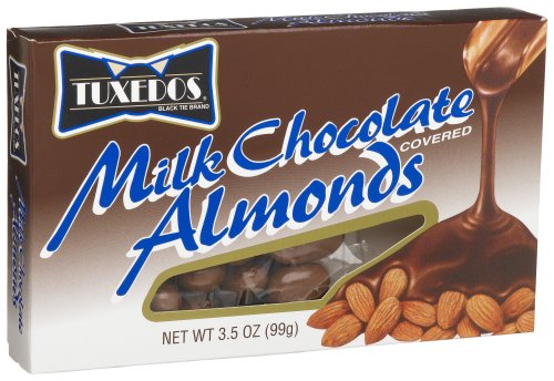 Tuxedos Milk Chocolate Almonds, 3.5-Ounce Boxes (Pack of 12) by Tuxedos