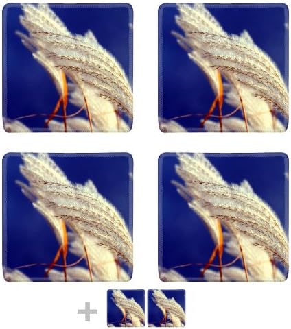 Angel¡¯s Trumpet wind blow Windy white blooming flower snow Square Coaster (6 Piece) Set Fabric Rubber 5 1/8 Inch (130mm) Size Coaster Cup Mug Can Water Bottle Drink Coasters Stain Resistance Collector Kit Kitchen Table Top Desk