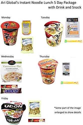 Ari Global's 5 Lunch Packs with Noodle, Drink and Snack