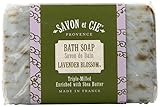 Savon et Cie Triple Milled Exfoliating Soap, 7oz (200g) bar. Made in France. With Organic Shea Butter - Lavender Blossom (Pack of 3)