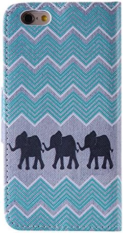 iPhone 6/6S Wallet Case,X-Master iPhone Wallet Cover for iPhone 6/6S Protective PU Leather Card Case with 2 Card Slots and Kickstand (elephant 1)