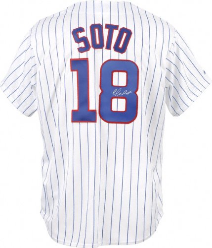 Geovany Soto Chicago Cubs Autographed White Pinstripe Majestic Replica Jersey