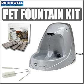 Drinkwell Platinum Pet Fountain + Cleaning Kit + 3 Filter Cartridges