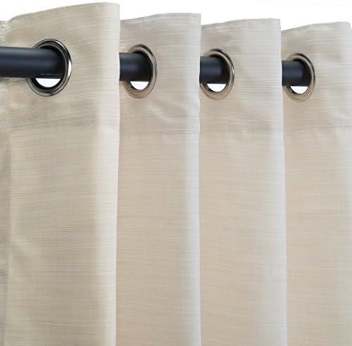 Sunbrella Outdoor Curtain Panel with Nickel Grommet Top for Your Patio, Porch, Gazebo, Pergola or Breezway - Dupione Pearl, 50 X 84 Inch