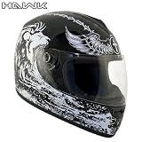 Advanced Hawk Black Cross Full Face Motorcycle Helmet - Size : Medium
