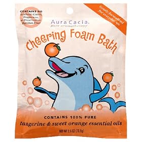 Aura Cacia Pure Aromatherapy Cheering Foam Bath, Tangerine & Sweet Orange, 2.5-Ounces (Pack of 6)