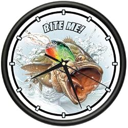 BASS FISHERMAN Wall Clock boat rod reel fishing gift