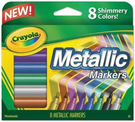 Crayola 588628 Metallic Markers, Assorted, 8/Set