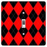 Rikki Knight Red and Black Argyle-Single Toggle Light Switch Plate