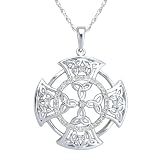 Best Price Sterling Silver Diamond Celtic Trinity Knot Cross Pendant, 18