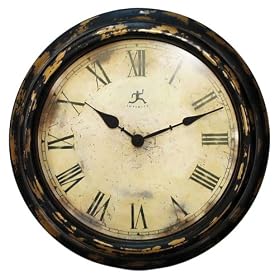 Infinity Instruments Auburn - Antiqued Black Metal Wall Clock