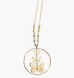 Avon Butterfly Hoop Pendant Necklace