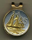 Cayman Islands 25 Cent Sail Boat Two Tone Coin Ball Marker