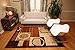 Feraghan/New City hil1032brown_2x4 Brand New Contemporary Modern Squares Circles Wool Area Rug, 2' x 3', Brown/Beige