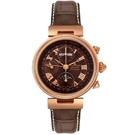 Click here to buy Mens Automatic Chronograph Rose gold plated Alligator Strap by Jacques Lemans.