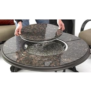 42'' Chat Table (Firepit) with Granite Top and Lazy Susan by 