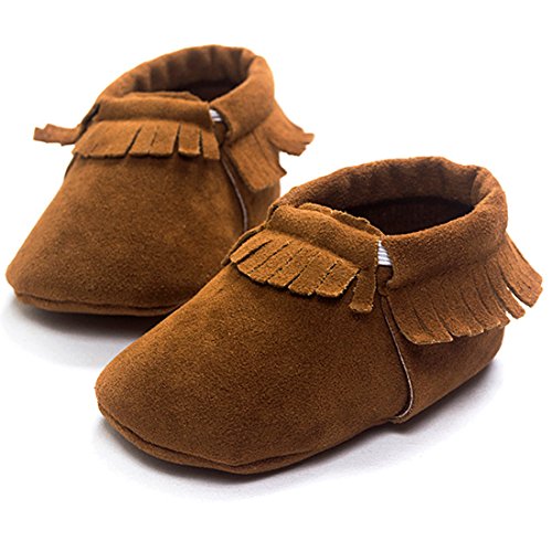 Soft Baby Shoes Boy or Girls 12-18 Months Pre-walker Shoes (S, Brown)