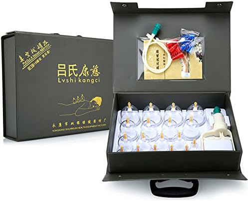 Lvshi kangci brand cupping sets 18 cans hardcover gift box hijama kit health care gift for parents body massager device at home