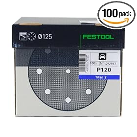 Festool 492364 P1500 Grit, Titan 2 Abrasives, Pack of 100