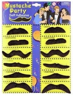 Mustache Party Fake Mustache Novelty &amp; Toy, Great Dress Up Acccessories, Costume props, and Photo Booth Props-Pack of 24 mustaches