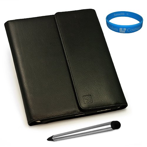 Premium Black Textured Leather Smart Case Cover 