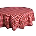DII Holiday Dining Table Linen Collection Tartan Holly Plaid, Round Christmas Tablecloth, 70