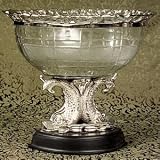 CRYSTAL AND SILVER PLATE CENTERPIECE BOWL ON STAND