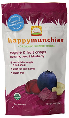 HappyBaby - Happy Munchies Organic SuperFoods Veggie and Fruit Crisps Banana, Beet, & Blueberry - 1 oz.