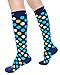 CompressionZ 20-30 mmHg Compression Socks Men & Women - Knee High Support Stockings (Ocean Dots, Small)