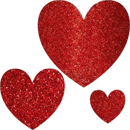 Glitter Heart Cutouts, 12ct Categories Party Supplies