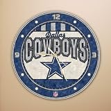 NFL 12 Art Glass Clock Team: Dallas Cowboys