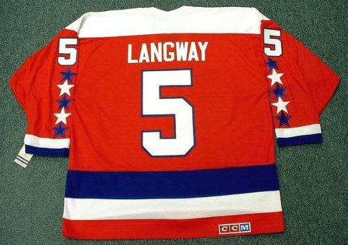 ROD LANGWAY Washington Capitals 1985 CCM Vintage Throwback Away NHL Hockey Jersey, XL