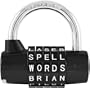 Wordlock PL-004-BK 5-Dial Padlock, Black